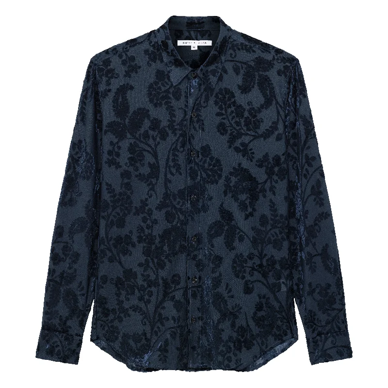 Clearance Sale Sapphire Fontainebleau Cut Velvet Shirt