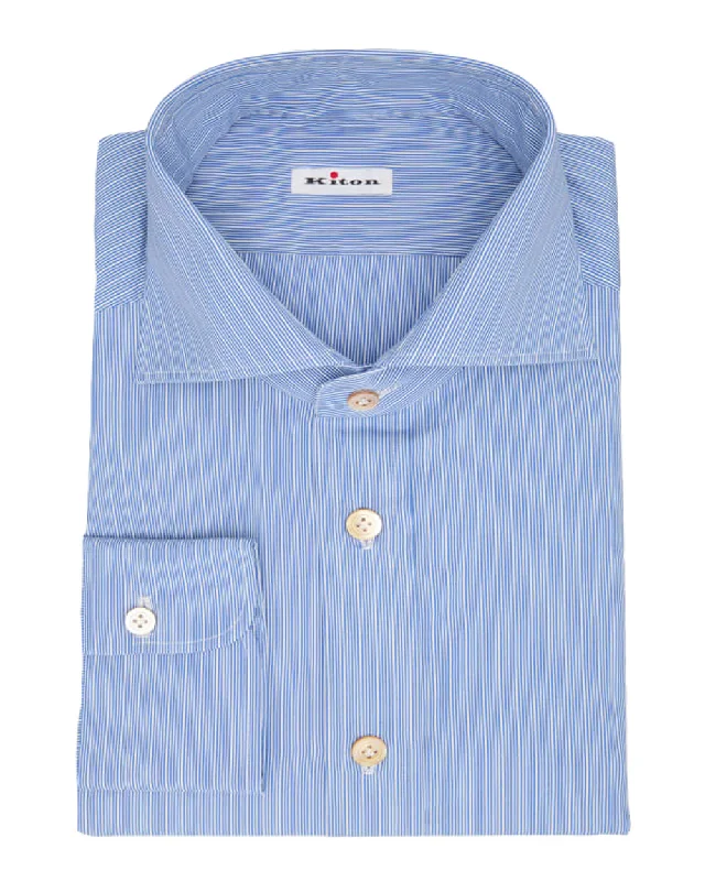 Blue and White Micro Stripe Sportshirt