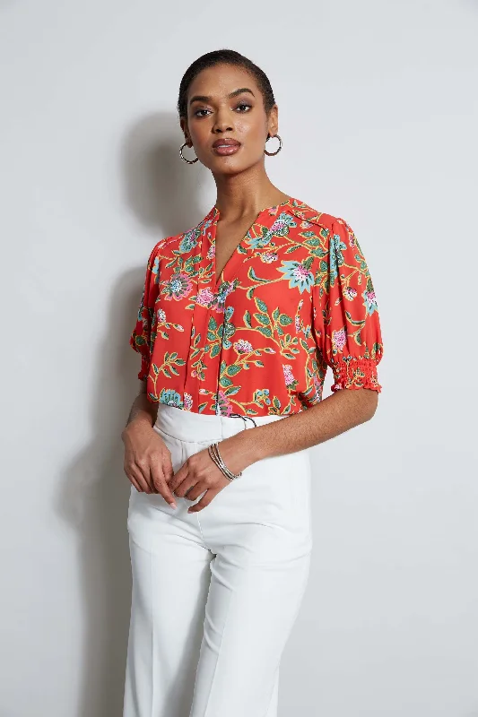 Weekend Specials to Delight T-Tahari Hibiscus Garden Print Top