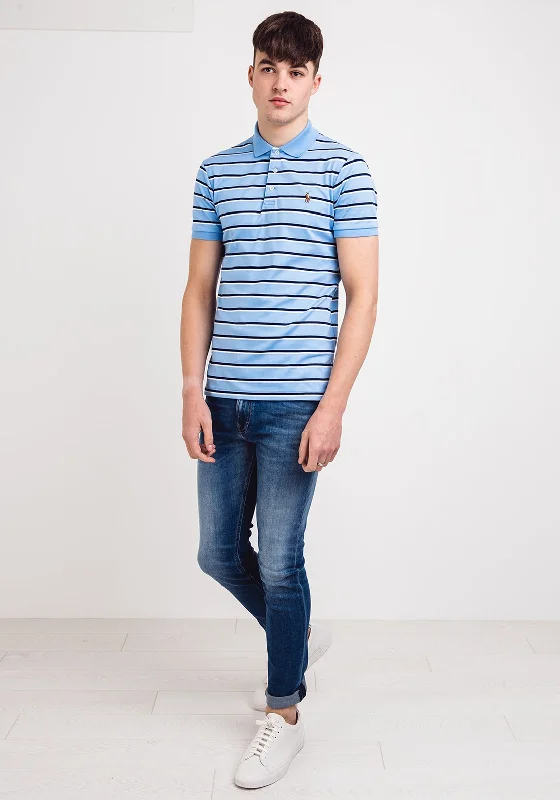 Unbeatable Prices Ralph Lauren Mens Striped Polo Shirt, Blue