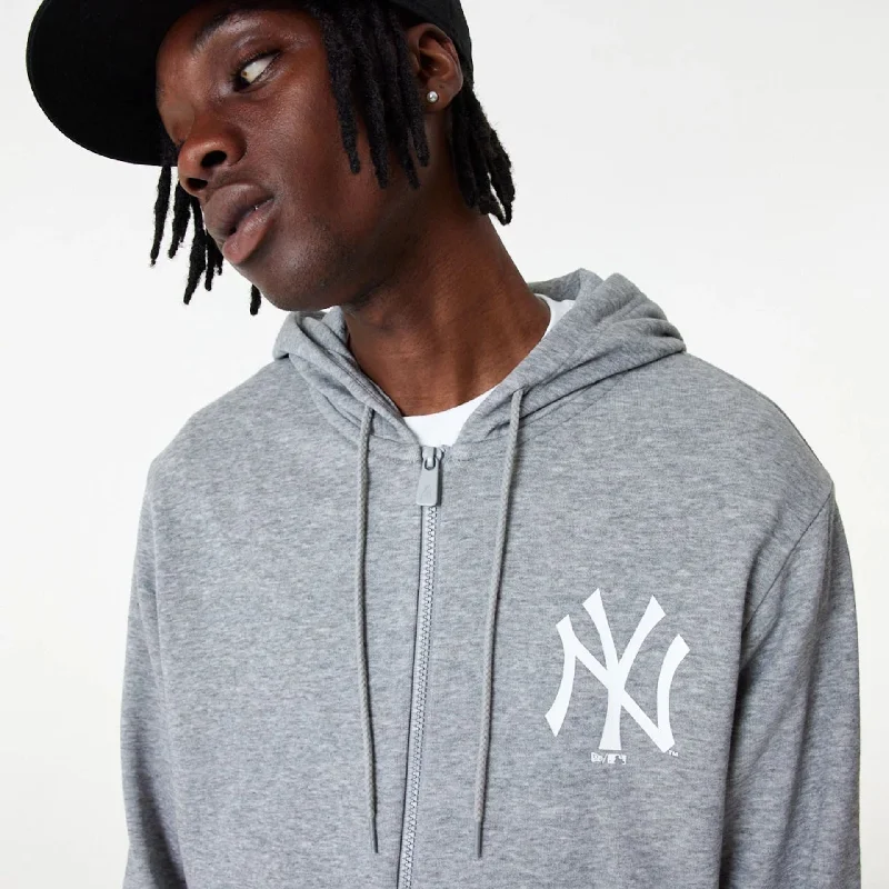 Friends and Family Sale New York Yankees MLB Essential Grey Full Zip Hoodie