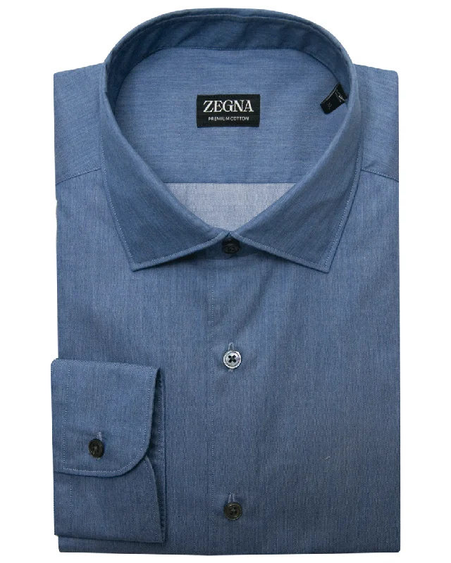 Mega Discount Brushed Blue Cotton Sportshirt