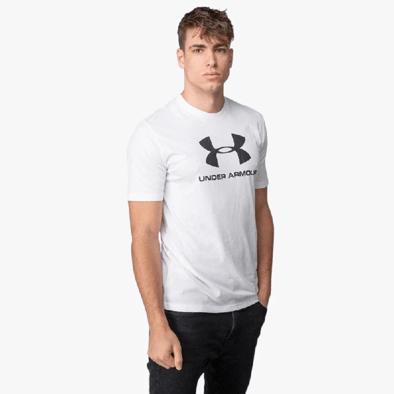 Under Armour Mens Sportstyle Logo Short Sleeve Tee 100 White/Black