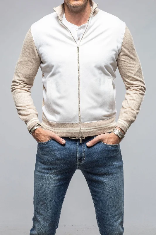 Entoto Cashmere Baseball Jacket In Beige