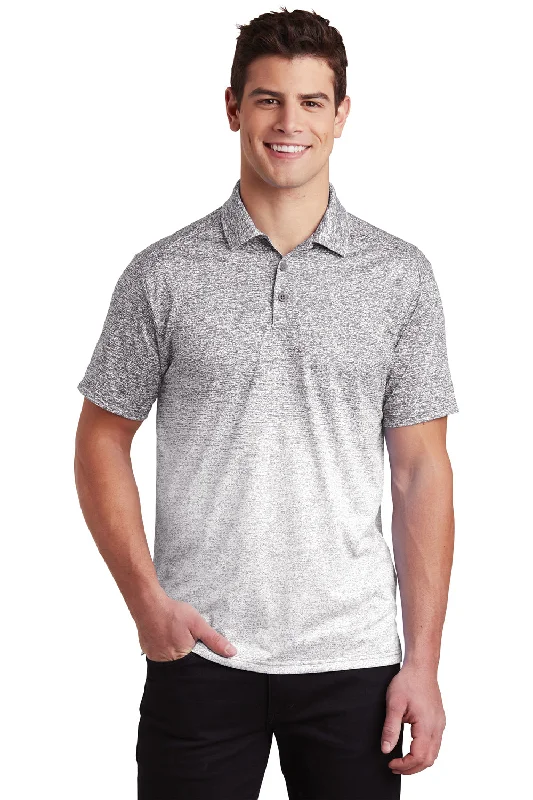 Big Discounts Sport-Tek Mens Ombre Heather Moisture Wicking Short Sleeve Polo Shirt - White/Graphite Grey