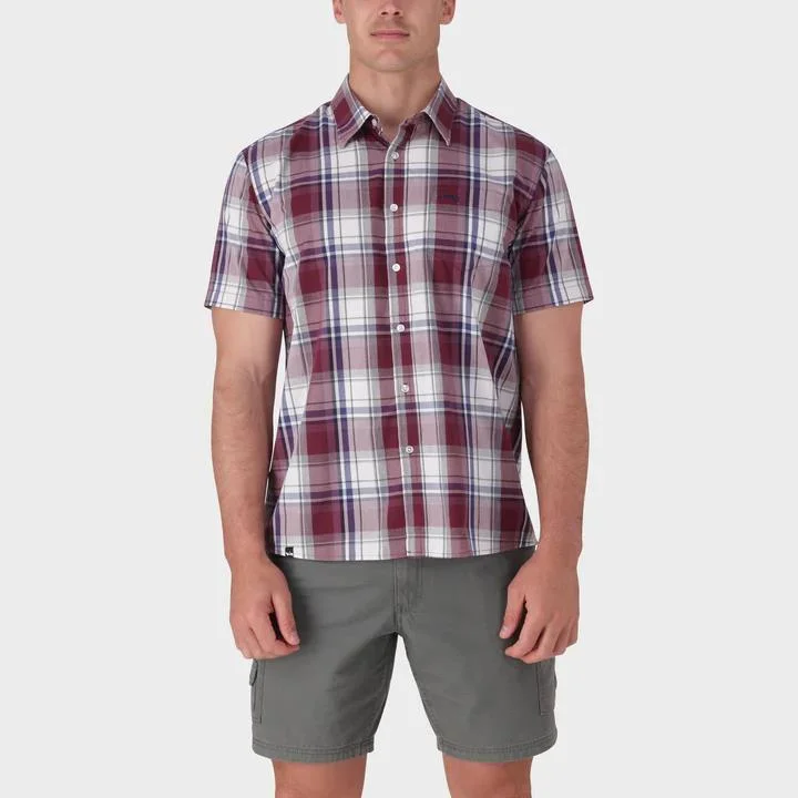 Exclusive Online Offer Jeep Mens Casual Yd Short Sleeve Check Short Burgandy