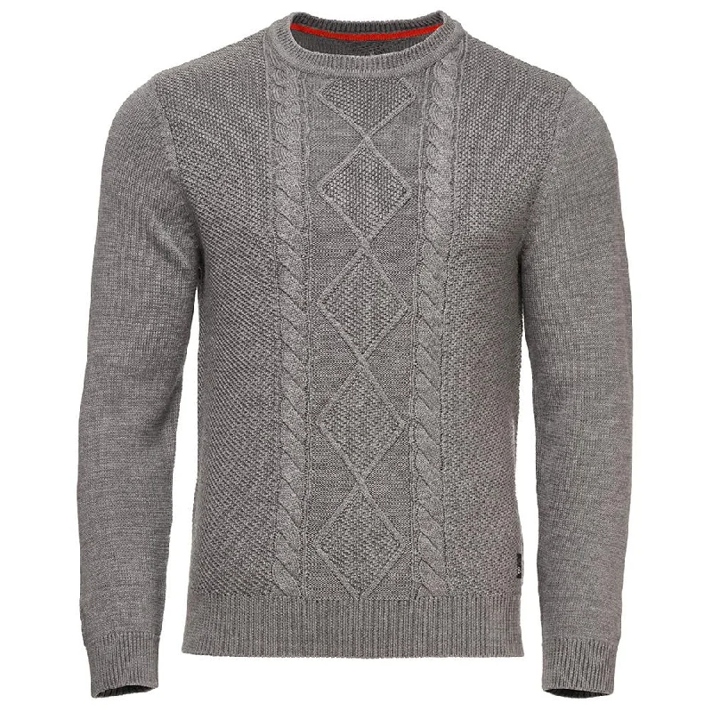 Markdown Sale Mens Merino Cable Sweater (Charcoal)