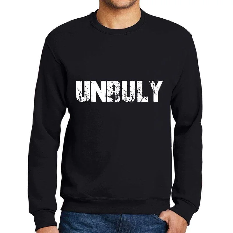 Reduced Prices Men's Printed Graphic Sweatshirt Popular Words UNRULY Deep Black