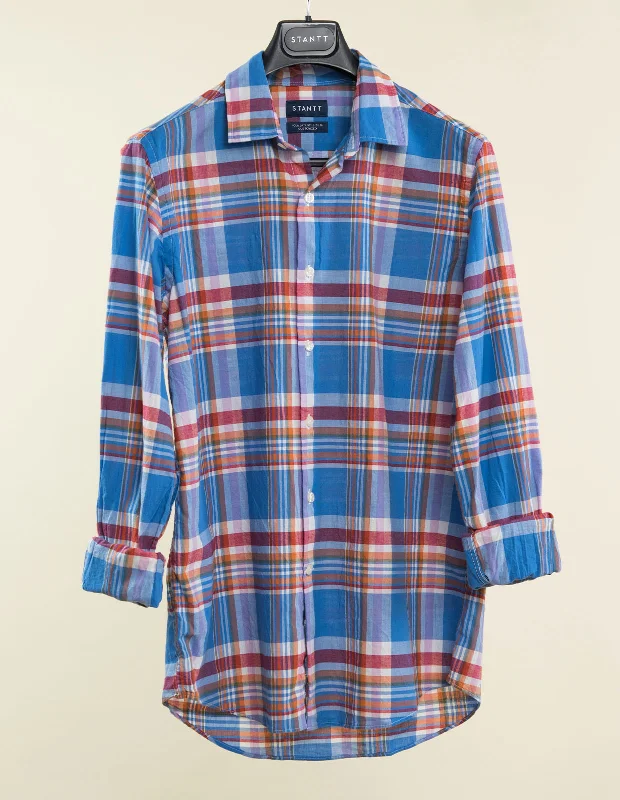 Lowest Prices Summer Blue And Orange Madras