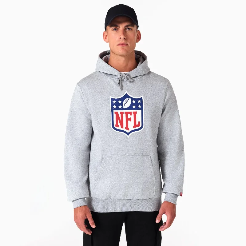 Overstock Sale NFL Shield Logo NFL Grey Pullover Hoodie