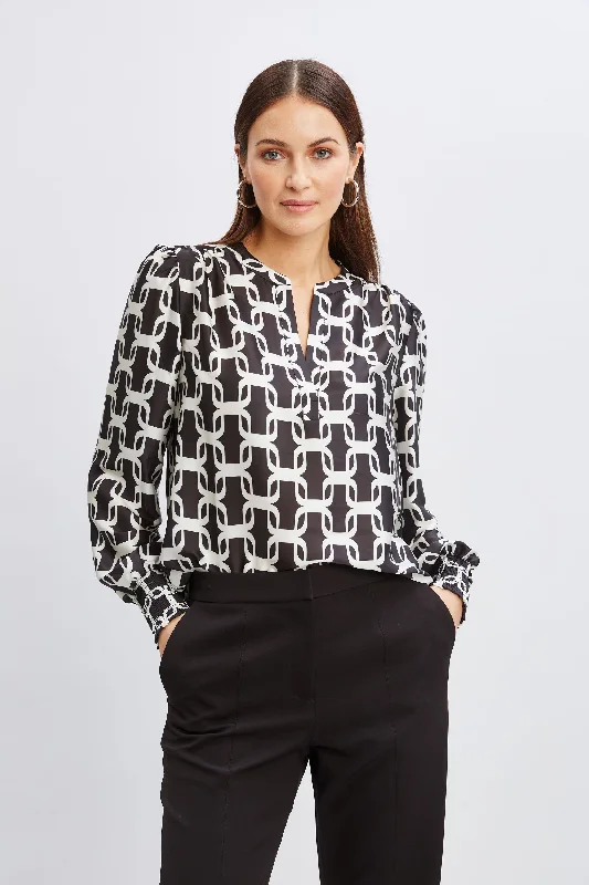 Super Bargain T-Tahari Geometric Chain Shirt