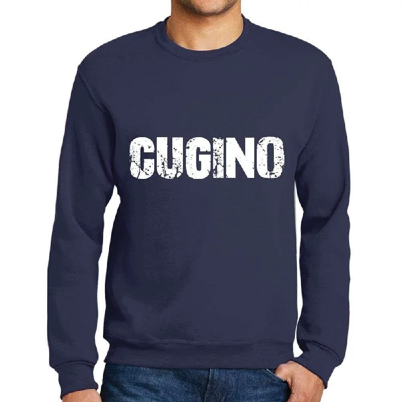 Today Only Men's Printed Graphic Sweatshirt Popular Words CUGINO French Navy