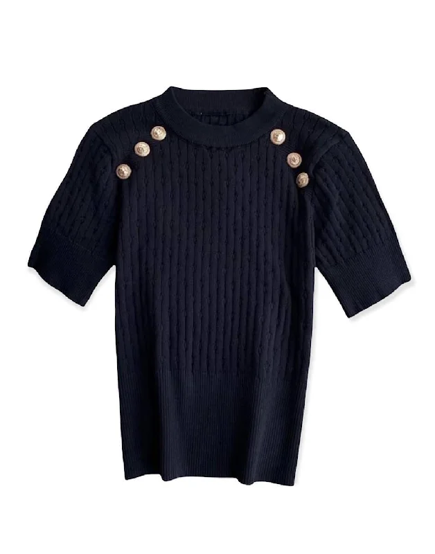 Weekend Deals That Amaze Gold Buttoned Knit Top