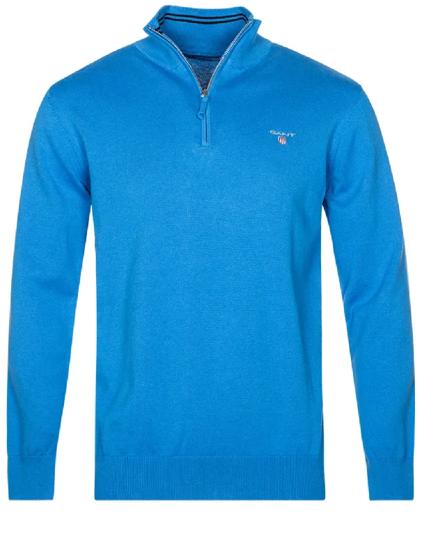 Price Break Klassischer halber Reißverschluss aus Baumwolle, Tagesblau