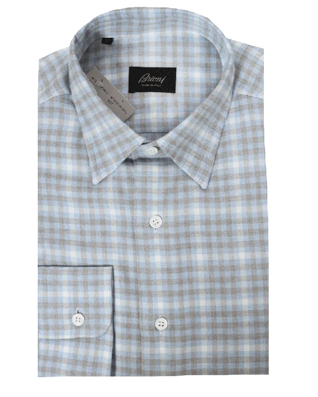 Sky and Lead Plaid Sportshirt