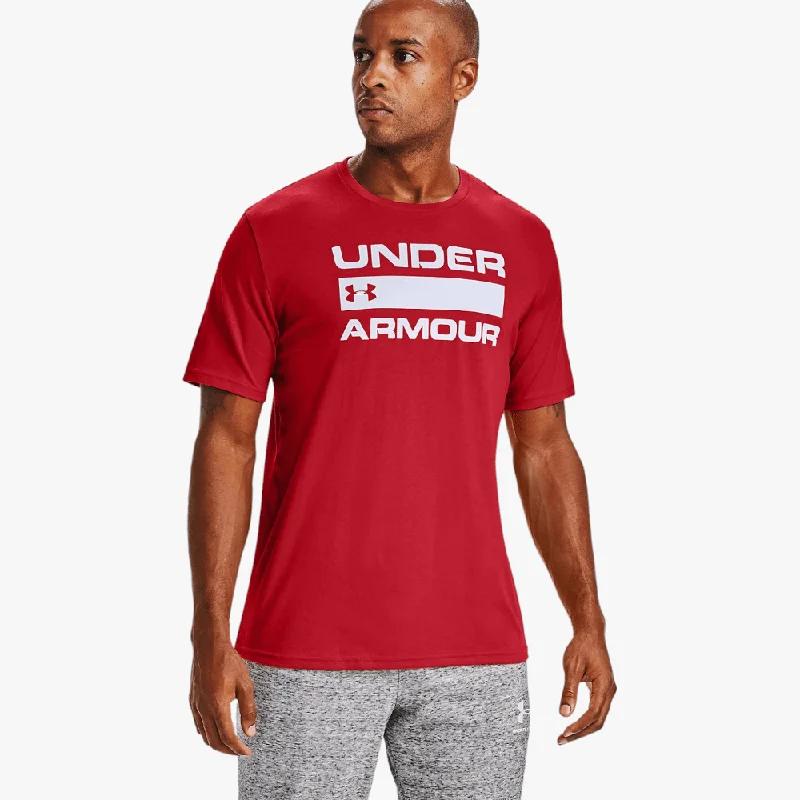 Under Armour Mens Team Issue Wordmark Short Sleeve Tee Versa Red / White