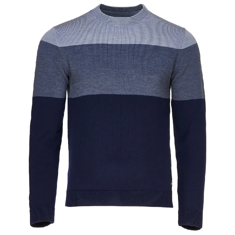 Low Price Mens Merino Block Stripe Sweater (Navy/Denim/Sky)