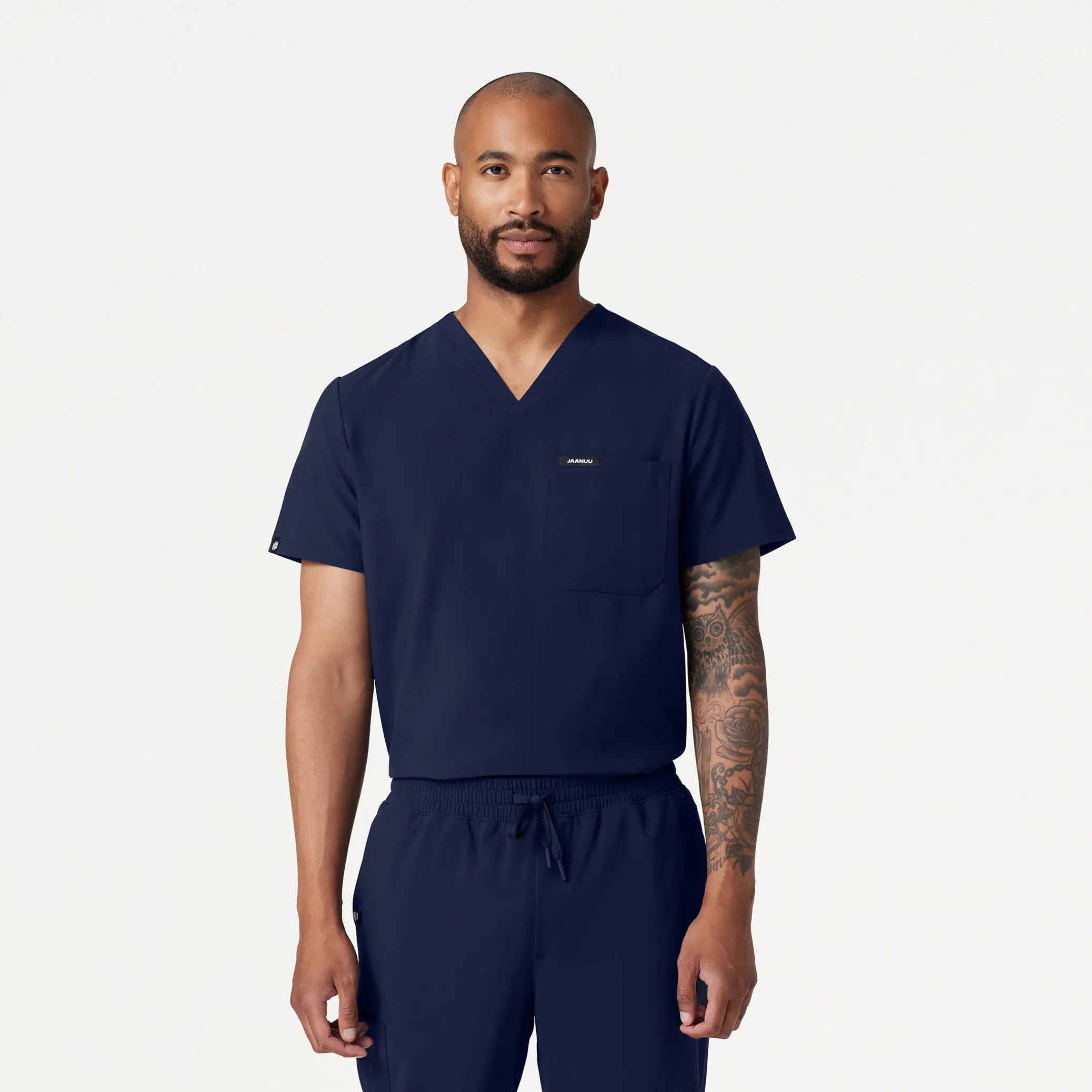 Final Markdown Jaanuu Men's Holmes ULTRAlite™ 1-Pocket Scrub Top - Midnight Navy