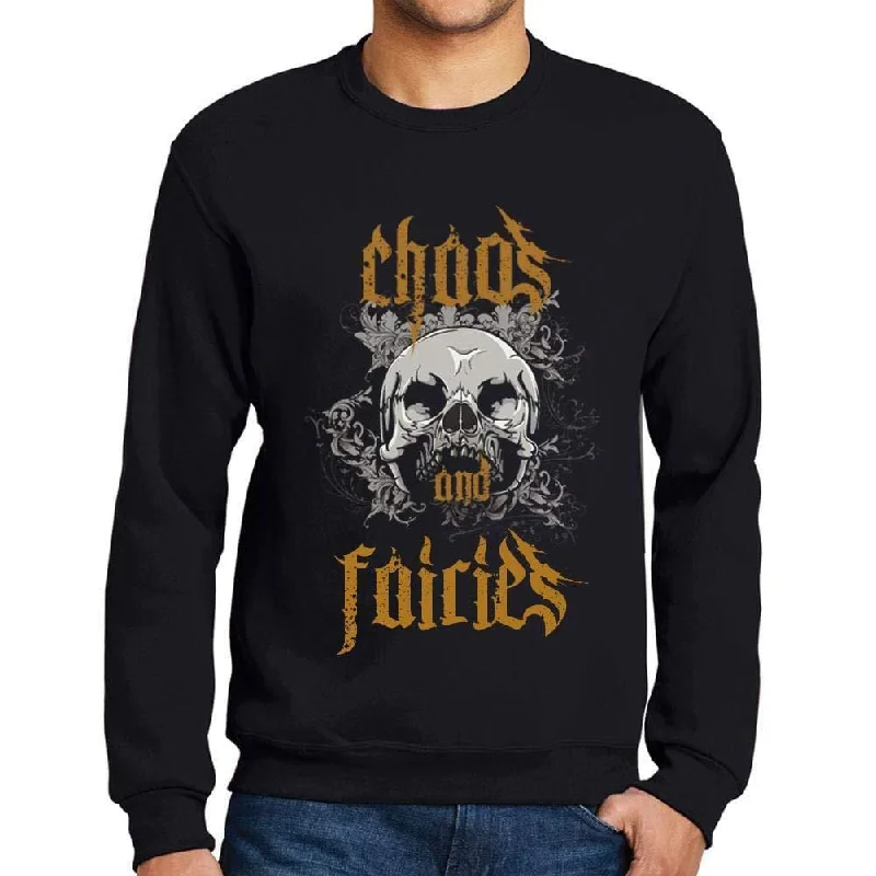 Ultrabasic - Homme Imprimé Graphique Sweat-Shirt Chaos and Fairies Noir Profond