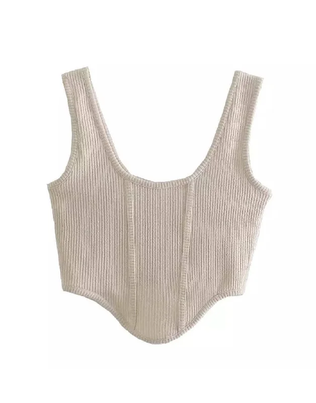 Steal Deal Fitted Short Asymmetric Tank Top