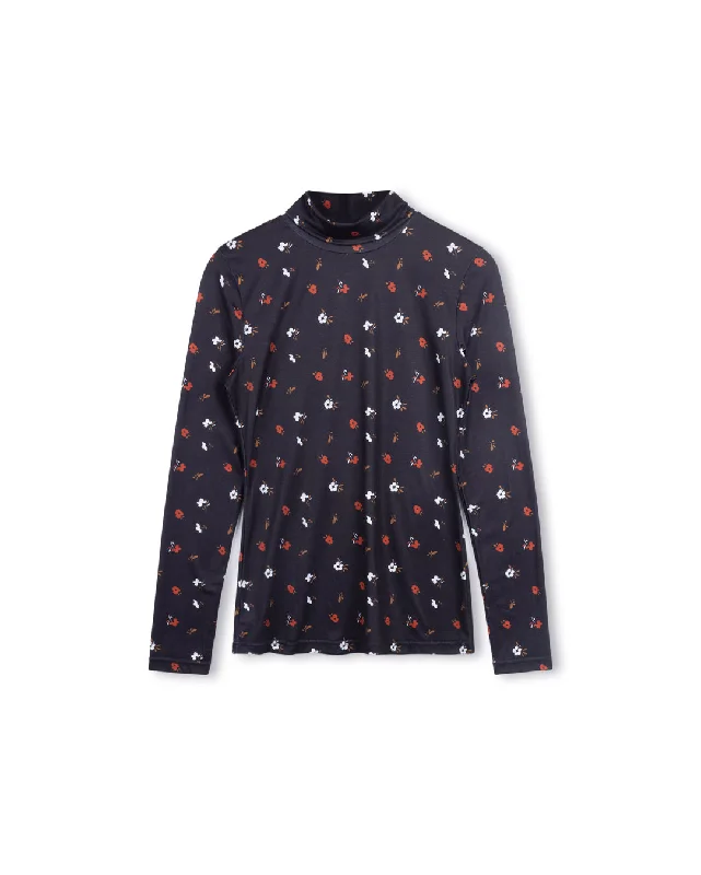 Year-End Sale Printed Jersey Turtleneck