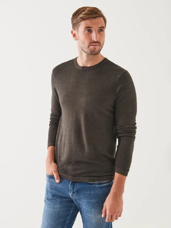 Extra-Fine Merino Vintage Wash Crewneck - Dusky Green