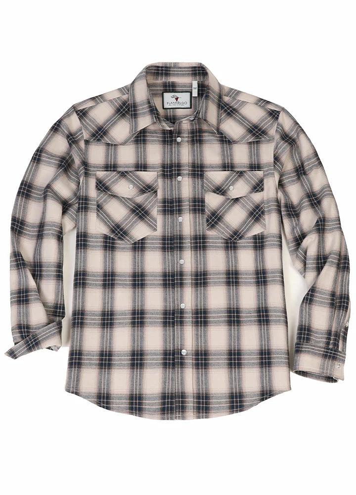Shop and Save Men's Plaid Long Sleeve Western Shirt, Pearl Snap