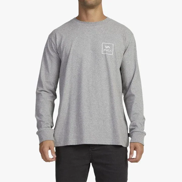 Rvca Mens Va All The Way Long Sleeve Tee Grey Marle