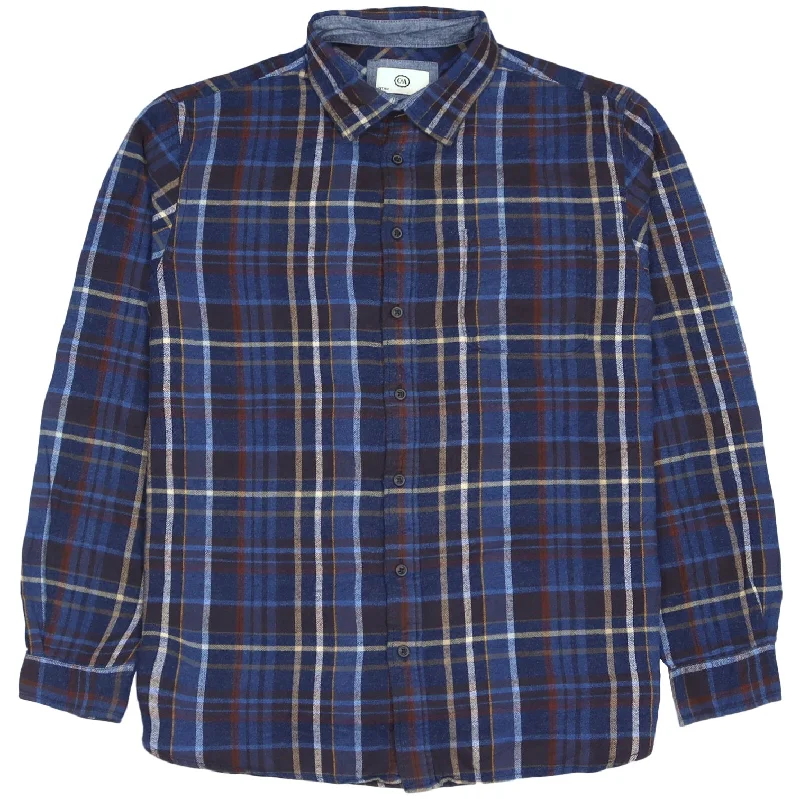 CA Vintage Checkered Flannel Shirt Blue Navy