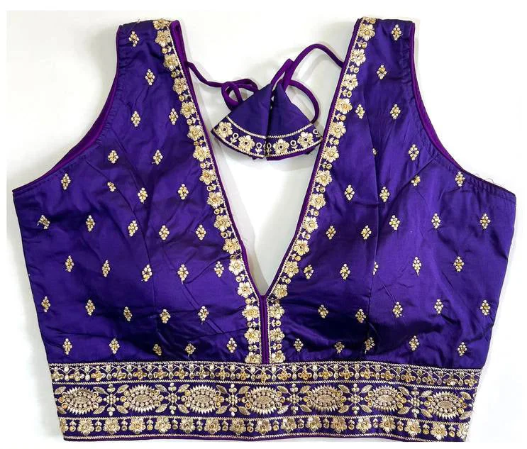 Weekend Savings Sensation Women's Blue Colour Silk Readymade Blouse