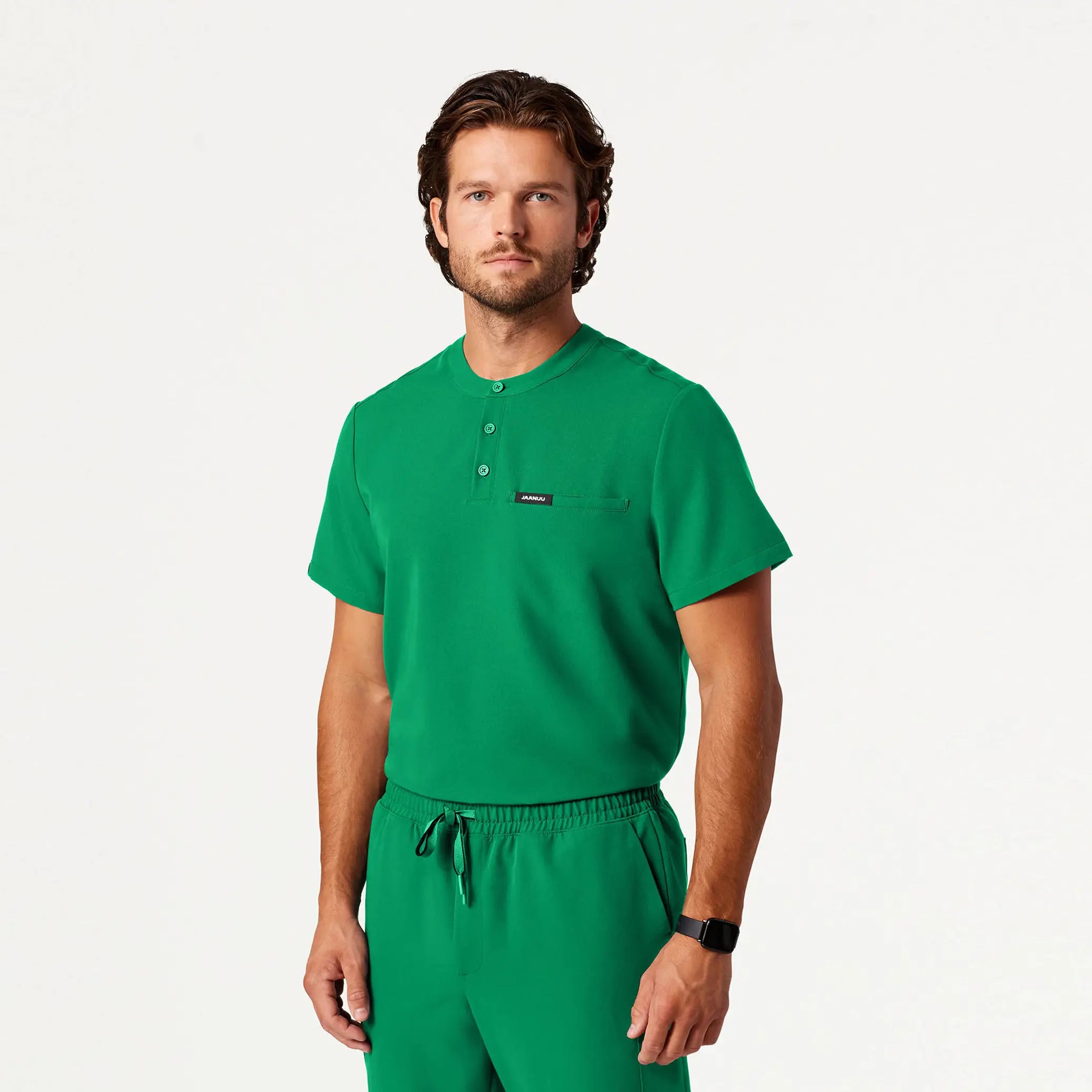 Best Seller Jaanuu Men's Reeve Henley Scrub Top - Emerald Green