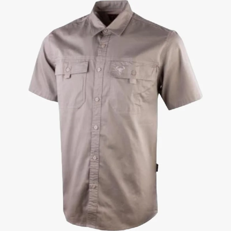 Weekend Discounts to Grab Wildebees Mens Twill Vented Shirt Khaki
