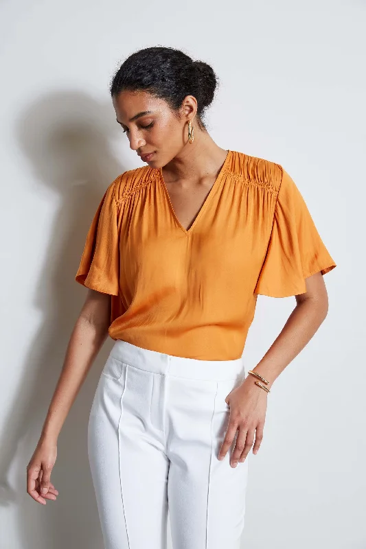 Weekend Bargains to Cherish T-Tahari Flutter Sleeve Shirt