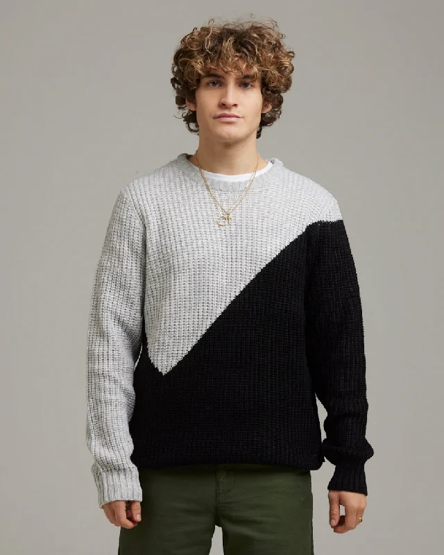 MANNI CREW NECK COLOUR BLOCK JUMPER | WHITE