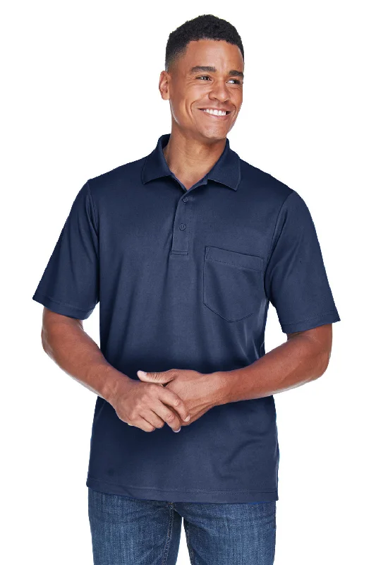 Cash Savings Core 365 Mens Origin Performance Moisture Wicking Short Sleeve Polo Shirt w/ Pocket - Classic Navy Blue