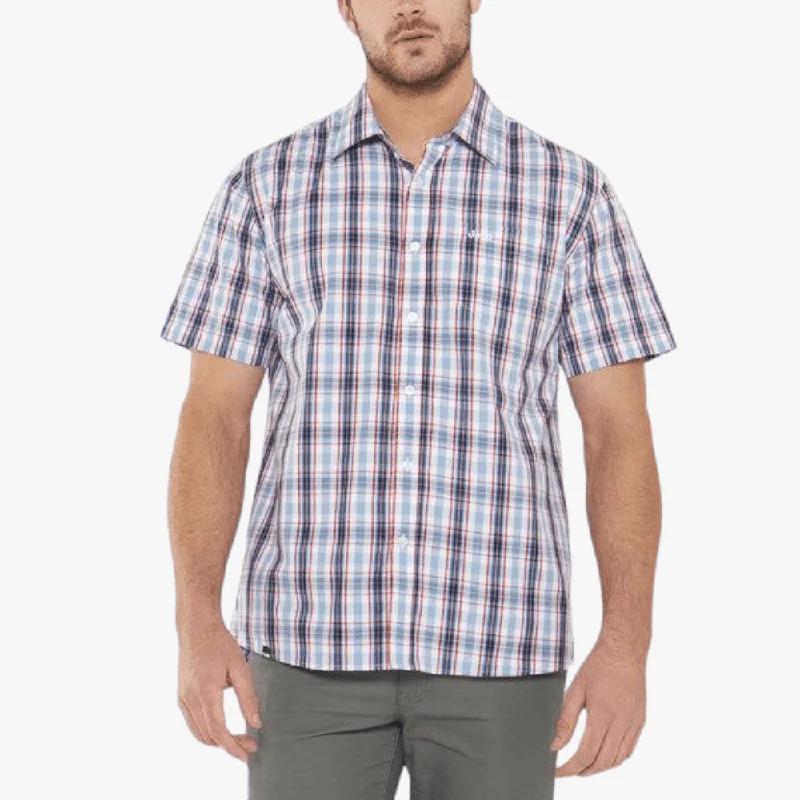 Weekend Savings Spree Jeep Mens Classic Checks Short Sleeve Shirt Red Sky