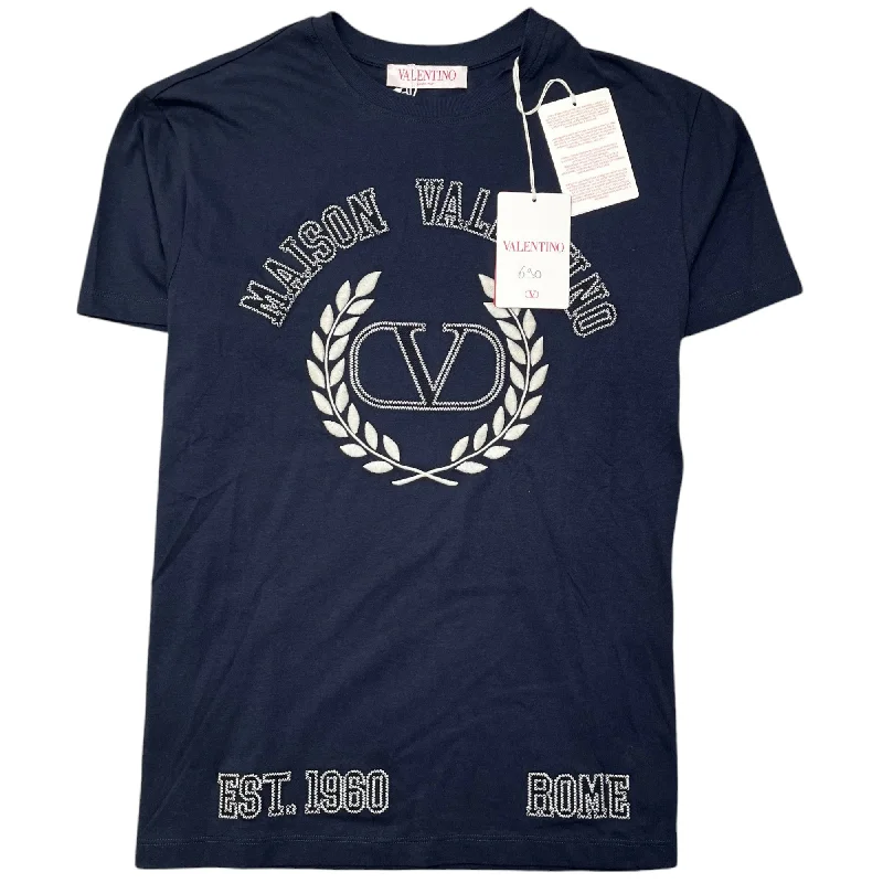 Weekend Bargains Just for You Men's Embroidered Logo T-Shirt Navy Size XS