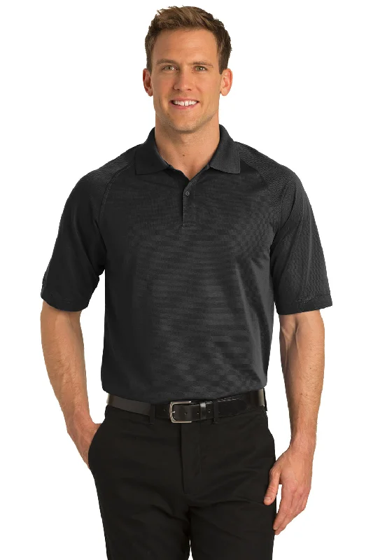 Extra Discount Port Authority Mens Dry Zone Moisture Wicking Short Sleeve Polo Shirt - Black