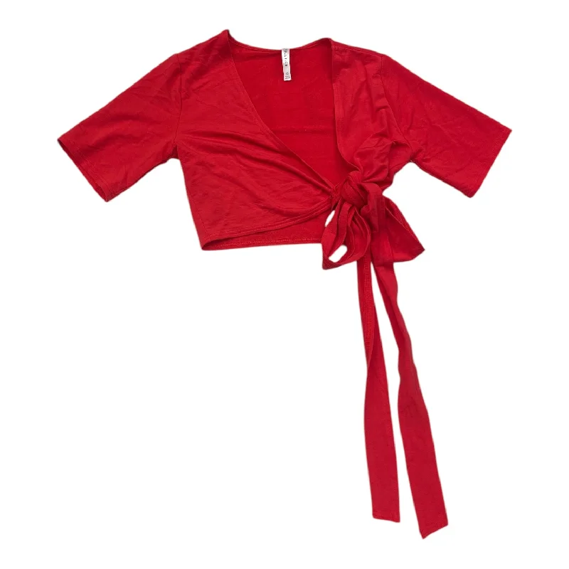 Low Price Athletic Top Short Sleeve By Fabletics In Red, Size: Xs