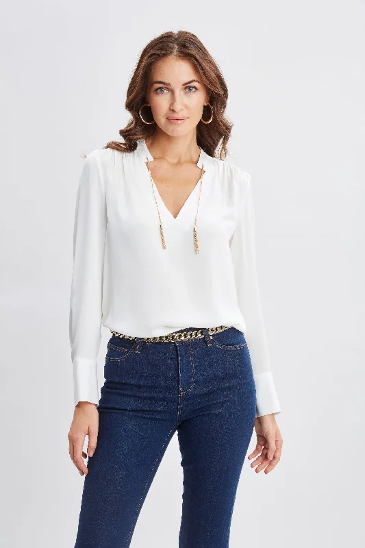New Deal Silk Chain Tassel Shirt