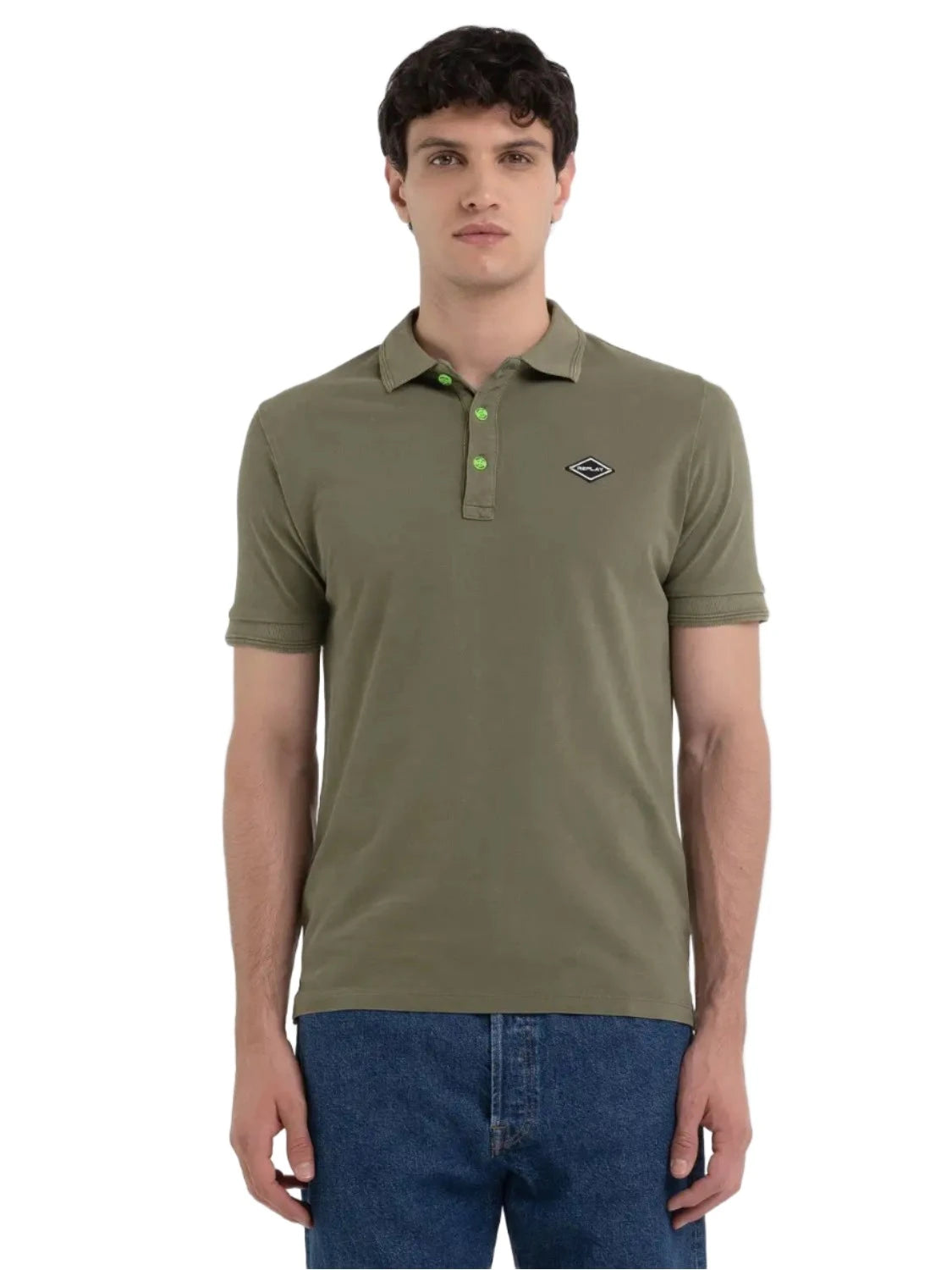 ID80209-Replay Polo Washed Green