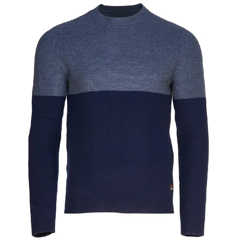 Sale Event Mens Merino Honeycomb Sweater (Navy/Denim)