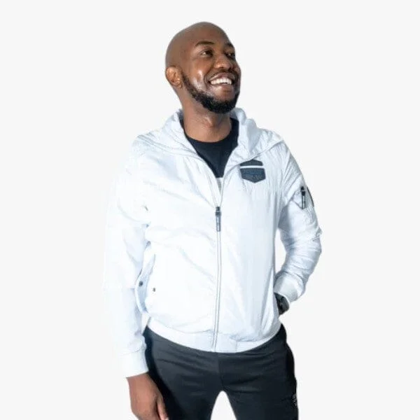 Weekend Bargains to Snag Soviet Mens Nylon Zip Thru Jacket White