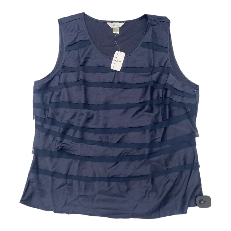 Weekend Deal Top Sleeveless By Cj Banks In Navy, Size: 1x