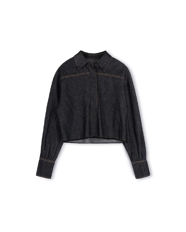 Take Action Denim Crop Blouse