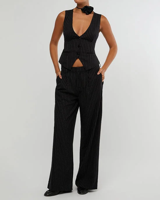 Weekend Offers That Thrill Fitted Pin Stripe Vest