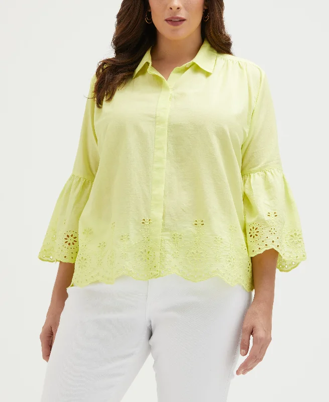 Half Price Plus Size Embroidered Blouse