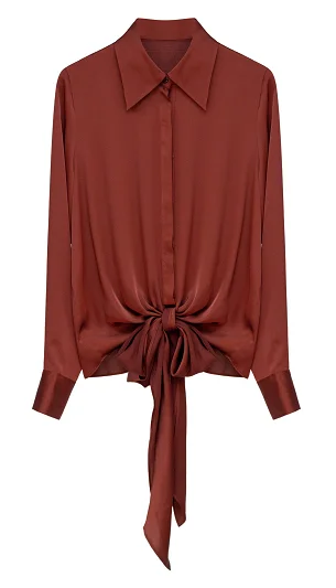 Weekend Deals to Make You Smile Silk Blouse With Tie Detail