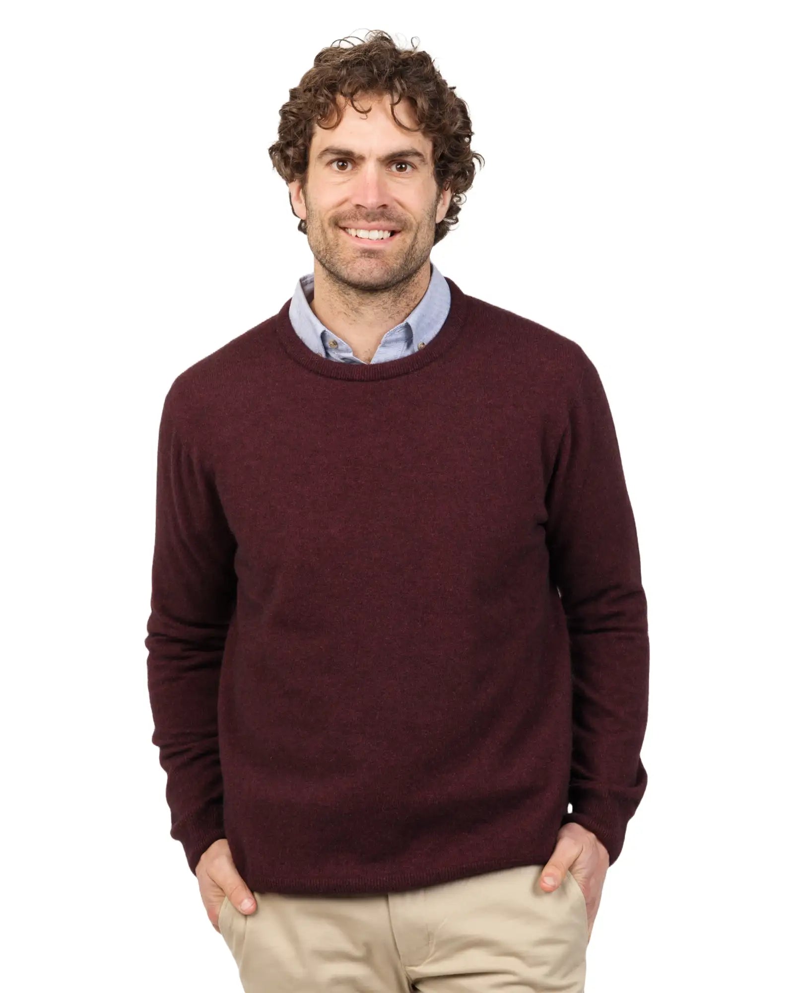 Weekend Shopping Bliss Shiraz Men's Possum Merino Crew Neck Sweater - NB120