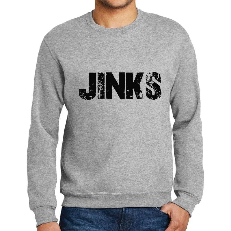 Daily Deals Men's Printed Graphic Sweatshirt Popular Words JINKS Grey Marl